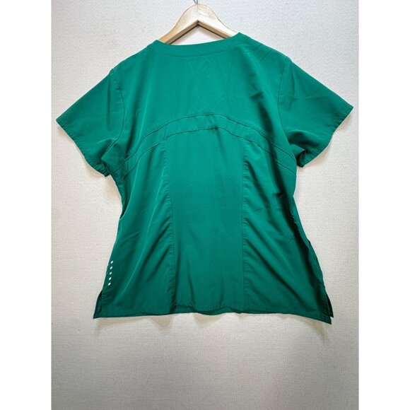 Barco One Womens Pulse Top Medical Scrubs Shirt Size XL Green Short Sleeves - Picture 7 of 9
